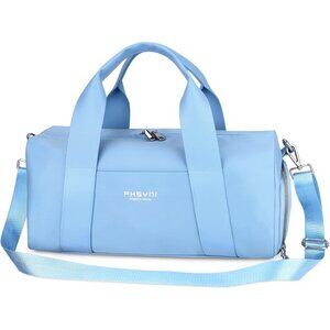 🆕Women Blue Compact Gym Bag Mini Sport Bag with Wet Pocket Compartment Bag